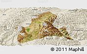 Satellite Panoramic Map of Doilungdeqen, shaded relief outside