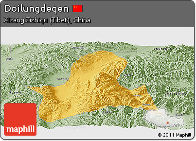 Savanna Style Panoramic Map of Doilungdeqen