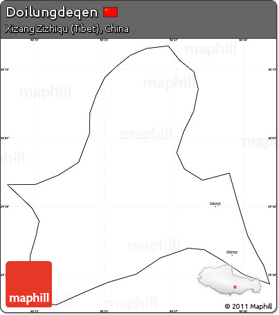 Blank Simple Map of Doilungdeqen, cropped outside