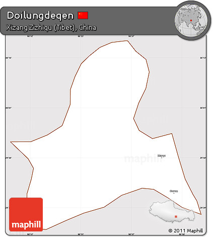 Classic Style Simple Map of Doilungdeqen, cropped outside