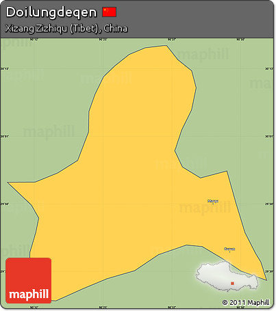 Savanna Style Simple Map of Doilungdeqen, cropped outside