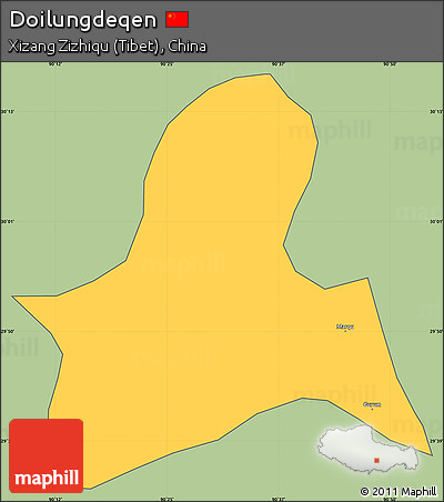 Savanna Style Simple Map of Doilungdeqen, cropped outside