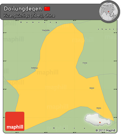 Savanna Style Simple Map of Doilungdeqen