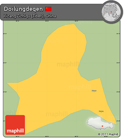 Savanna Style Simple Map of Doilungdeqen, single color outside