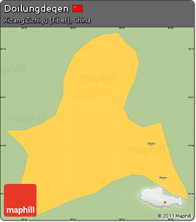 Savanna Style Simple Map of Doilungdeqen, single color outside