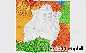 Physical 3D Map of Gamba, political outside