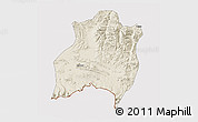 Shaded Relief 3D Map of Gamba, cropped outside