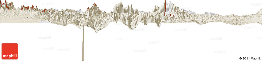 Physical Horizon Map of Gamba, shaded relief outside