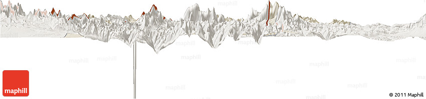 Shaded Relief Horizon Map of Gamba, lighten Shaded Relief Horizon Map of Gamba, lighten