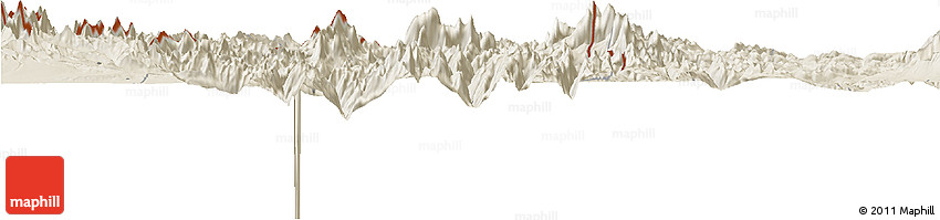 Shaded Relief Horizon Map of Gamba