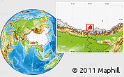 Physical Location Map of Gamba, highlighted country