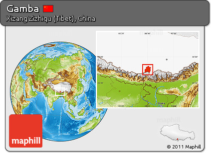 Physical Location Map of Gamba, highlighted parent region