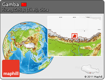 Physical Location Map of Gamba, highlighted parent region
