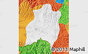 Physical Map of Gamba, political outside