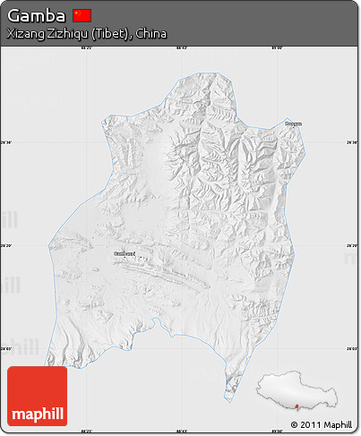 Physical Map of Gamba, single color outside