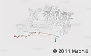 Physical Panoramic Map of Gamba, cropped outside