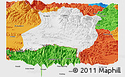 Physical Panoramic Map of Gamba, political outside