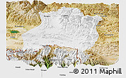 Physical Panoramic Map of Gamba, satellite outside