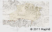 Shaded Relief Panoramic Map of Gamba, lighten