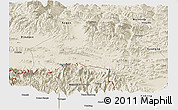 Shaded Relief Panoramic Map of Gamba