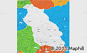 Physical 3D Map of Gerze, political outside