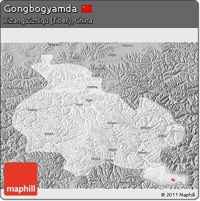 Gray 3D Map of Gongbogyamda