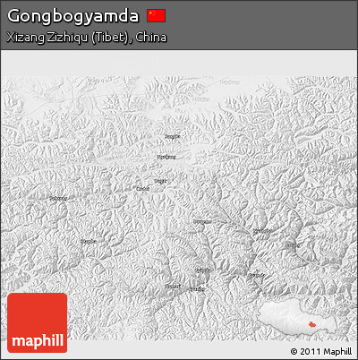Physical 3D Map of Gongbogyamda, lighten