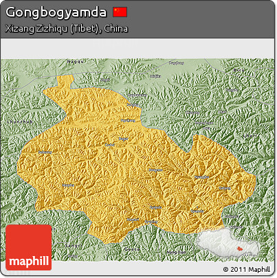 Savanna Style 3D Map of Gongbogyamda