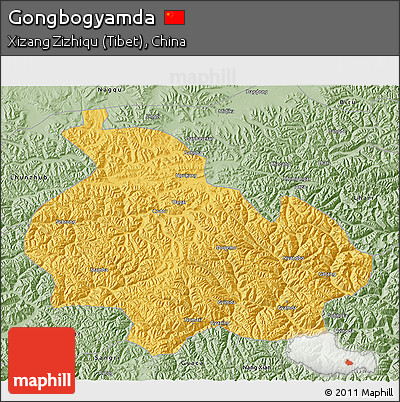 Savanna Style 3D Map of Gongbogyamda