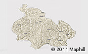 Shaded Relief 3D Map of Gongbogyamda, cropped outside