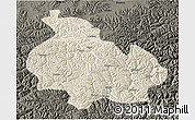 Shaded Relief 3D Map of Gongbogyamda, darken