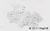 Silver Style 3D Map of Gongbogyamda, single color outside