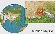 Satellite Location Map of Gongbogyamda