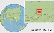 Savanna Style Location Map of Gongbogyamda