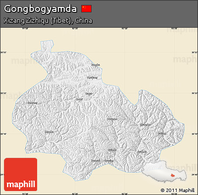 Classic Style Map of Gongbogyamda, single color outside