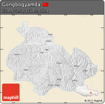 Classic Style Map of Gongbogyamda, single color outside