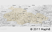 Shaded Relief Panoramic Map of Gongbogyamda, physical outside