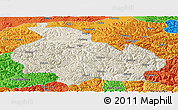 Shaded Relief Panoramic Map of Gongbogyamda, political outside