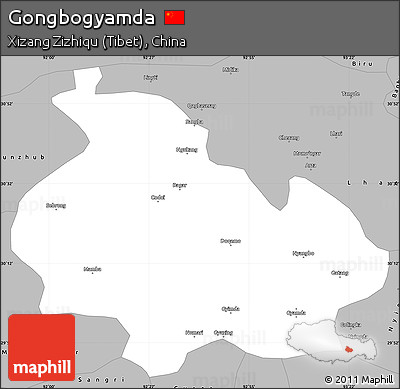 Gray Simple Map of Gongbogyamda
