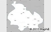 Gray Simple Map of Gongbogyamda, single color outside