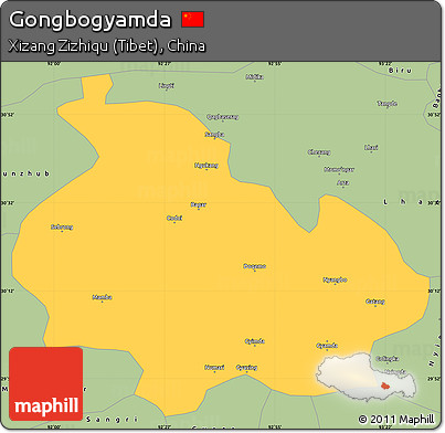 Savanna Style Simple Map of Gongbogyamda