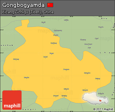 Savanna Style Simple Map of Gongbogyamda