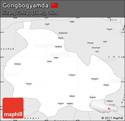 Silver Style Simple Map of Gongbogyamda