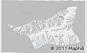 Gray 3D Map of Gonggar, single color outside