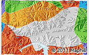 Physical 3D Map of Gonggar, political outside