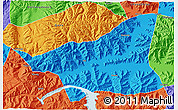 Political 3D Map of Gonggar