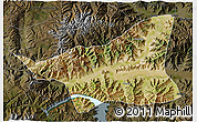 Satellite 3D Map of Gonggar, darken