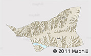 Shaded Relief 3D Map of Gonggar, cropped outside