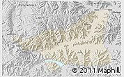 Shaded Relief 3D Map of Gonggar, desaturated