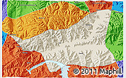Shaded Relief 3D Map of Gonggar, political outside